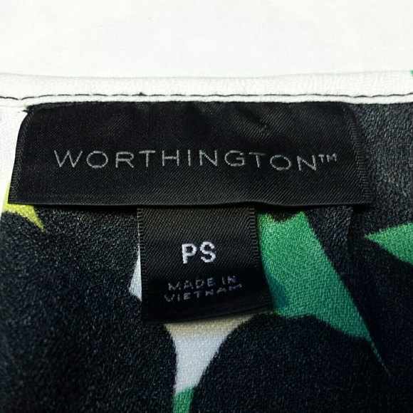 Worthington Blouse with Tie Butterfly Design Sz PS - Picture 6 of 8